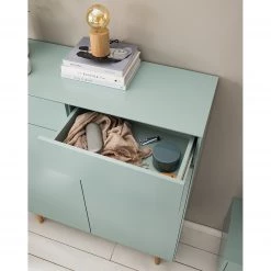 Mørteens Meuble à chaussures Lindholm II - Partiellement en chêne massif - Vert menthe -Vestiaires Soldes 1000153430 200916 16053800029 DETAILS P000000001000153430