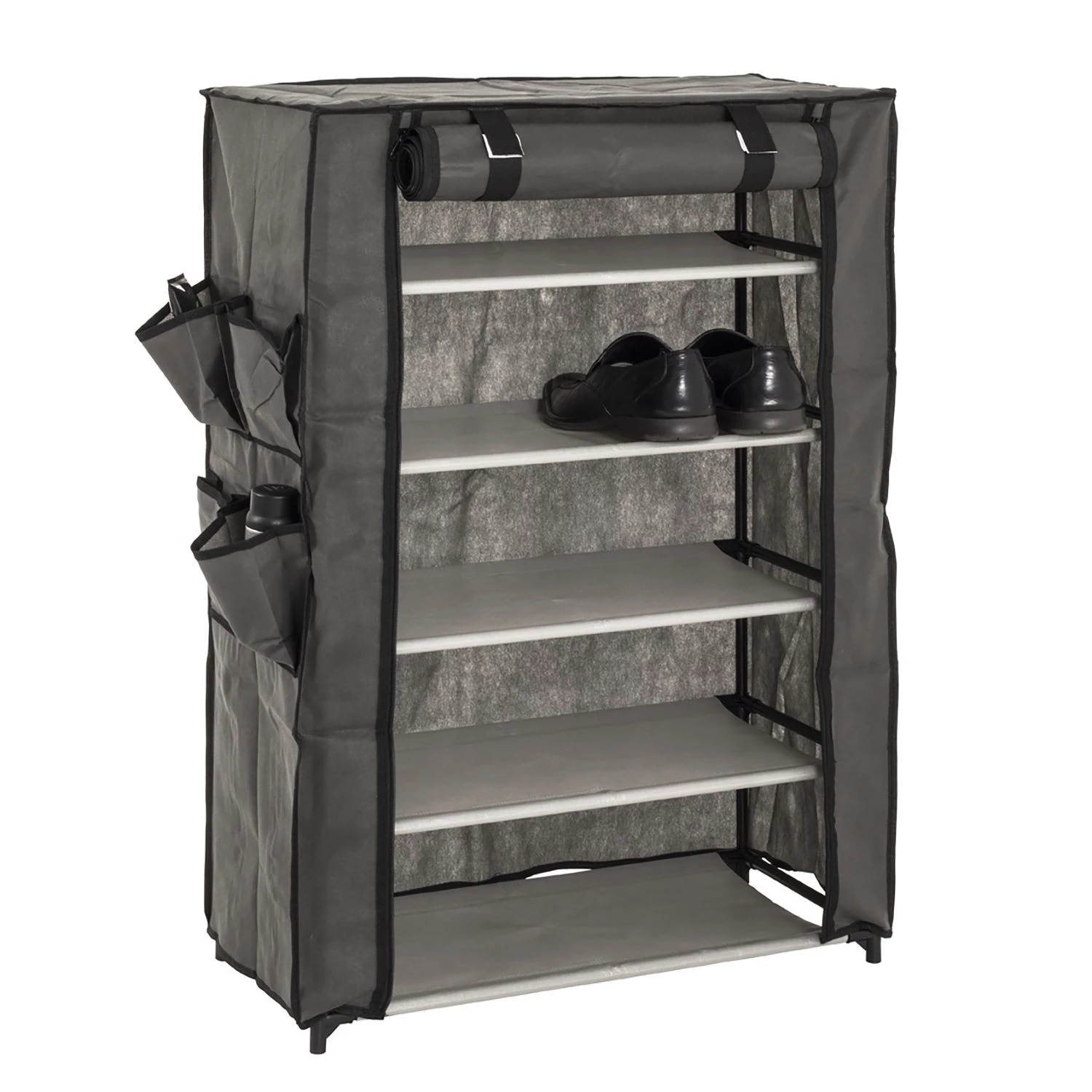 Mooved Armoire à chaussures tissu Bejuco II - Matériau non-tissé / Acier -Gris 2 Mooved Armoire à chaussures tissu Bejuco II - Matériau non-tissé / Acier -Gris – Image 2