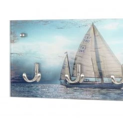 Mooved Porte-manteaux mural Oceania - Verre / Acier - Bleu / Argenté -Vestiaires Soldes 1000153459 190123 15192300079 GALLERYIMAGES P000000001000153459