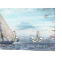 Mooved Porte-manteaux mural Oceania - Verre / Acier - Bleu / Argenté -Vestiaires Soldes 1000153459 190123 15192300080 GALLERYIMAGES P000000001000153459