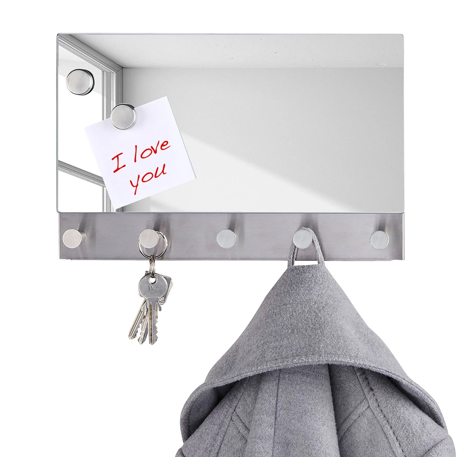 WENKO Porte-manteaux mural Cabuya - Argenté - Hauteur : 19 cm 3 WENKO Porte-manteaux mural Cabuya - Argenté - Hauteur : 19 cm – Image 3