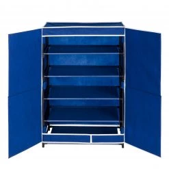 WENKO Meuble à chaussures en tissu Air - Fibres synthétiques / Métal - Bleu / Noir -Vestiaires Soldes 1000155809 190204 17251800136 GALLERYIMAGES P000000001000155809