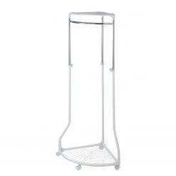 WENKO Portant à vêtement d’angle Pointy - Métal - Chrome / Blanc