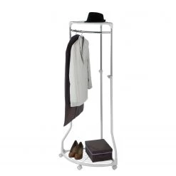 WENKO Portant à vêtement d’angle Pointy - Métal - Chrome / Blanc -Vestiaires Soldes 1000155818 190204 17252000169 GALLERYIMAGES P000000001000155818