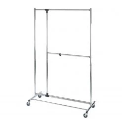 WENKO Portant à vêtements Profissimo - Métal - Chrome / Noir -Vestiaires Soldes 1000155828 190204 17252200198 GALLERYIMAGES P000000001000155828