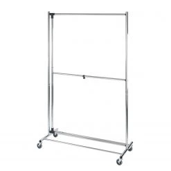 WENKO Portant à vêtements Profissimo - Métal - Chrome / Noir -Vestiaires Soldes 1000155828 190204 17252300199 GALLERYIMAGES P000000001000155828