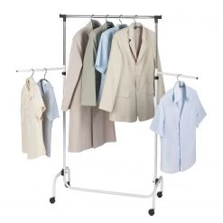 WENKO Armoire en tissu Trio - Métal - Chrome / Blanc -Vestiaires Soldes 1000155830 190204 17252300207 GALLERYIMAGES P000000001000155830