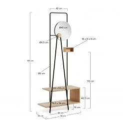 Norrwood Porte-manteaux Vuno - Métal / Partiellement en frêne massif - Noir / Frêne -Vestiaires Soldes 1000167749 190515 06284800006 GALLERYIMAGES P000000001000167749