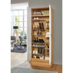 Voss Armoire à chaussures Loveno - Partiellement en chêne massif / Métal - Blanc -Vestiaires Soldes 1000169076 200429 14150900022 MOOD DETAILS P000000001000169076 mood