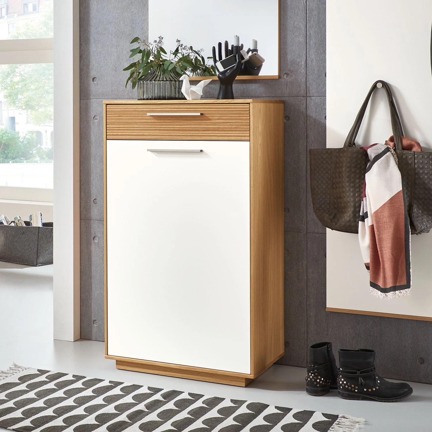 Voss Meuble à chaussures Loveno IV - Partiellement en chêne massif / Métal - Blanc 2 Voss Meuble à chaussures Loveno IV - Partiellement en chêne massif / Métal - Blanc – Image 2