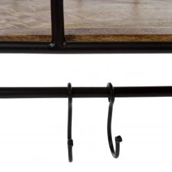 Red Living Porte-manteau mural Helbra - Noir / Imitation chêne -Vestiaires Soldes 1000173483 190429 15391900259 GALLERYIMAGES P000000001000173483