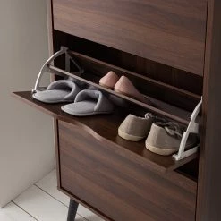 Loftscape Meuble à chaussures Gjora - Imitation noyer / Noir -Vestiaires Soldes 1000173633 201002 14155100003 DETAILS P000000001000173633