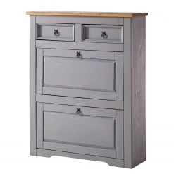 Maison Belfort Meuble à chaussures Finca Rustica - Pin massif - Pin gris