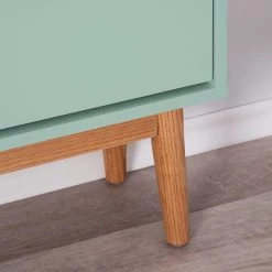 Mørteens Meuble à chaussures Lindholm - Partiellement en chêne massif - Vert menthe - Hauteur : 130 cm -Vestiaires Soldes 1000178551 190710 15051800009 DETAILS P000000001000178551