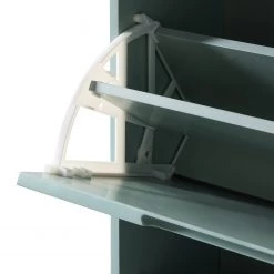 Mørteens Meuble à chaussures Lindholm - Partiellement en chêne massif - Vert menthe - Hauteur : 130 cm -Vestiaires Soldes 1000178551 200103 13382700006 DETAILS P000000001000178551