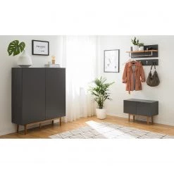 Mørteens Porte-manteaux mural Lindholm - Partiellement en chêne massif - Gris -Vestiaires Soldes 1000178556 200203 10522000025 MOOD DETAILS P000000001000178556 mood