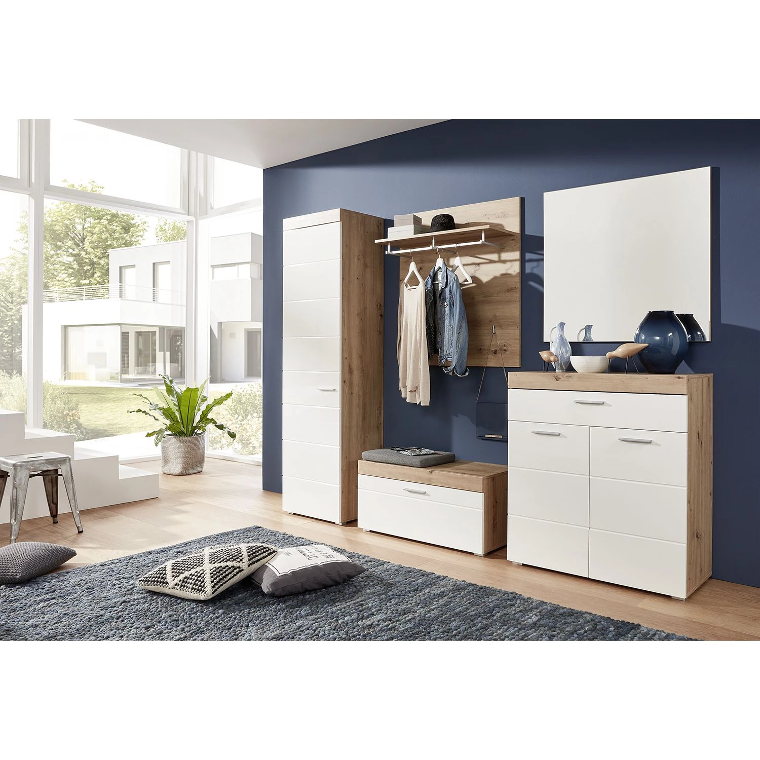 Trendteam Porte-manteaux mural Amanda - Imitation chêne à nœuds 2 Trendteam Porte-manteaux mural Amanda - Imitation chêne à nœuds – Image 2