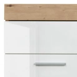 Trendteam Meubles à chaussures Amanda - Blanc brillant / Imitation chêne à nœuds -Vestiaires Soldes 1000180508 190708 11350800125 DETAILS P000000001000180508