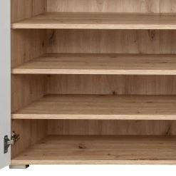 Trendteam Meubles à chaussures Amanda - Blanc brillant / Imitation chêne à nœuds -Vestiaires Soldes 1000180508 190708 11350800126 DETAILS P000000001000180508