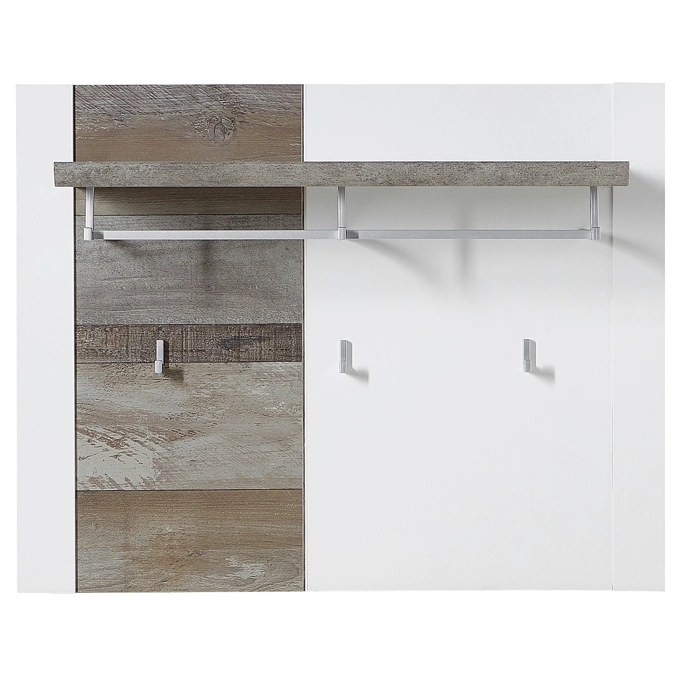 Loftscape Porte-manteau mural Bickley III - Blanc / Imitation bois flotté 1 Loftscape Porte-manteau mural Bickley III - Blanc / Imitation bois flotté