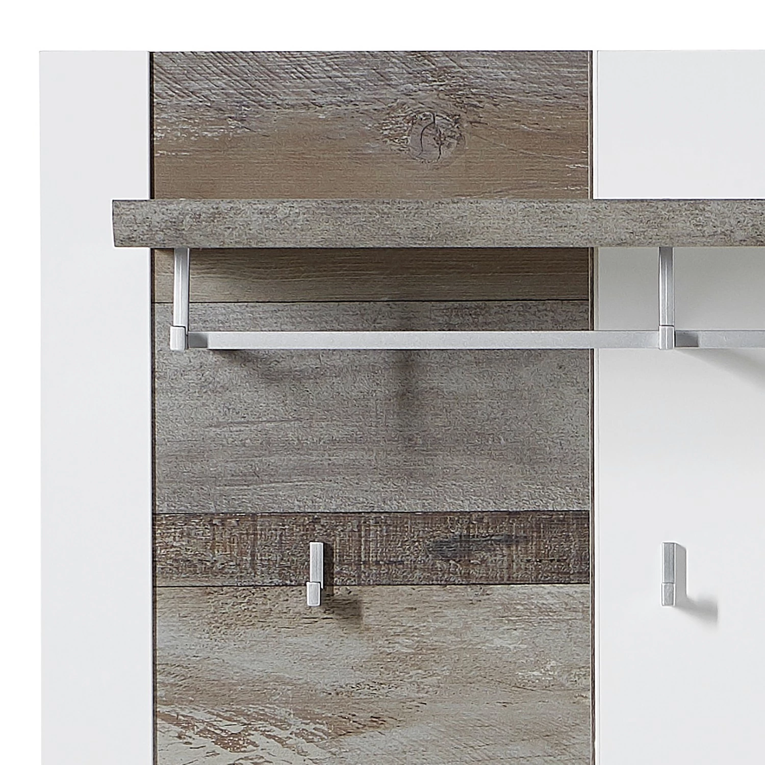 Loftscape Porte-manteau mural Bickley III - Blanc / Imitation bois flotté 5 Loftscape Porte-manteau mural Bickley III - Blanc / Imitation bois flotté – Image 5