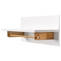 Mørteens Porte-manteau mural Tenabo - Partiellement en chêne massif - Blanc / Chêne -Vestiaires Soldes 1000184268 200121 13084100010 DETAILS P000000001000184268