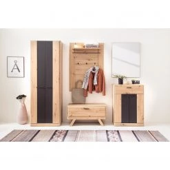 Naturoo Porte-manteau mureal Coulogne - Imitation planches de chêne / Gris -Vestiaires Soldes 1000184629 190827 14260300003 MOOD DETAILS P000000001000184629 mood