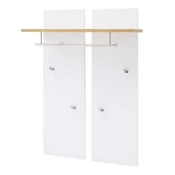 Loftscape Porte-manteau mural Mundai - Blanc alpin / Imitation chêne de Wotan