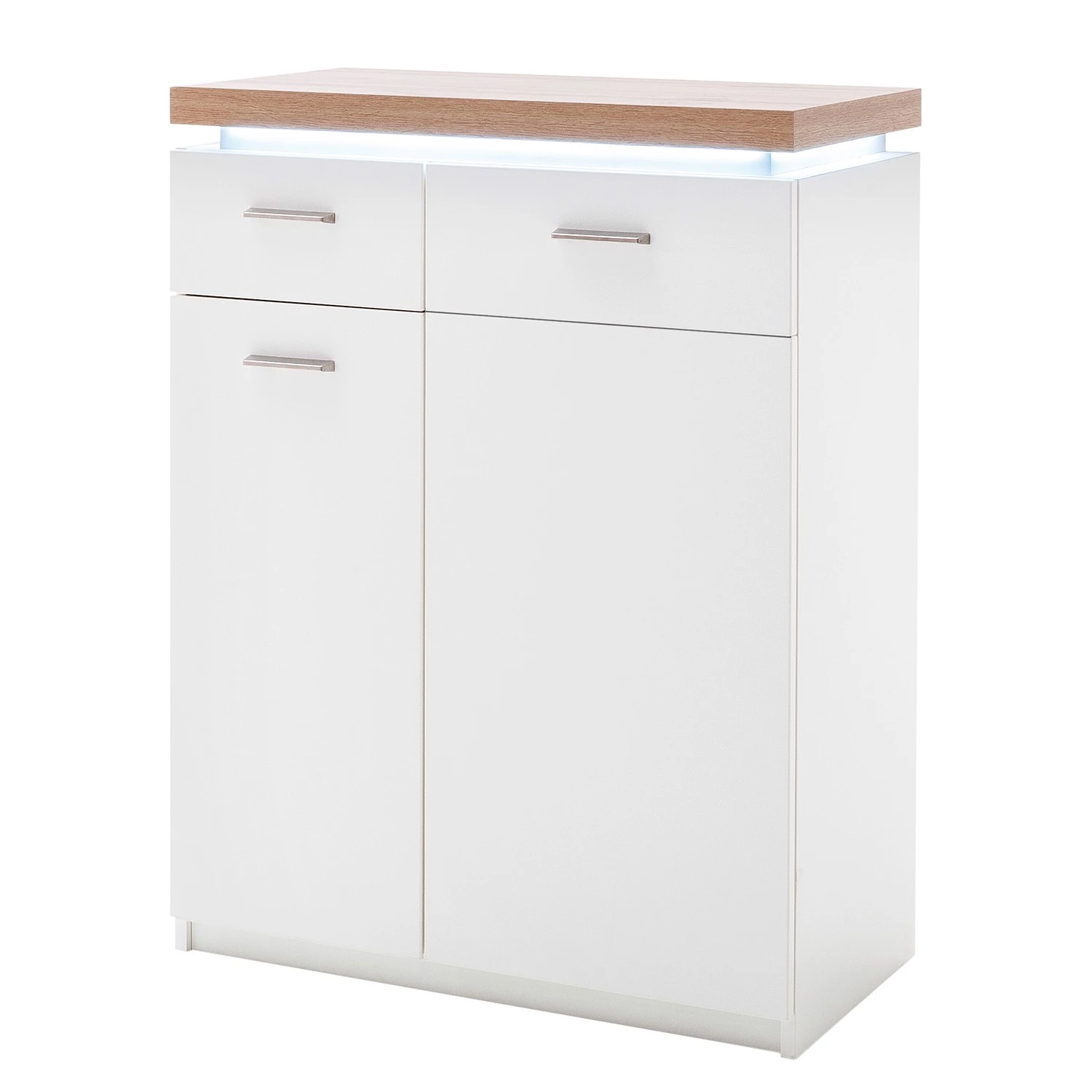 Loftscape Meuble à chaussures Mundai - Avec éclairage - Blanc / Imitation chêne de Wotan 1 Loftscape Meuble à chaussures Mundai - Avec éclairage - Blanc / Imitation chêne de Wotan