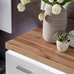 Loftscape Meuble à chaussures Mundai - Avec éclairage - Blanc / Imitation chêne de Wotan 11 Loftscape Meuble à chaussures Mundai - Avec éclairage - Blanc / Imitation chêne de Wotan -Vestiaires Soldes 1000184639 190827 14261400067 DETAILS P000000001000184639