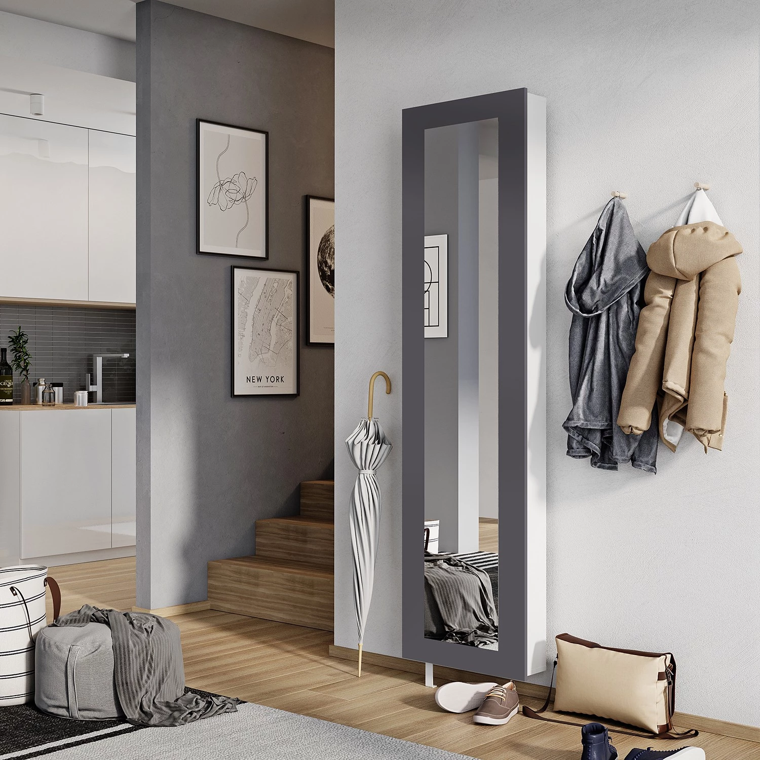 Germania Armoire à chaussures Ensay - Graphite 2 Germania Armoire à chaussures Ensay - Graphite – Image 2