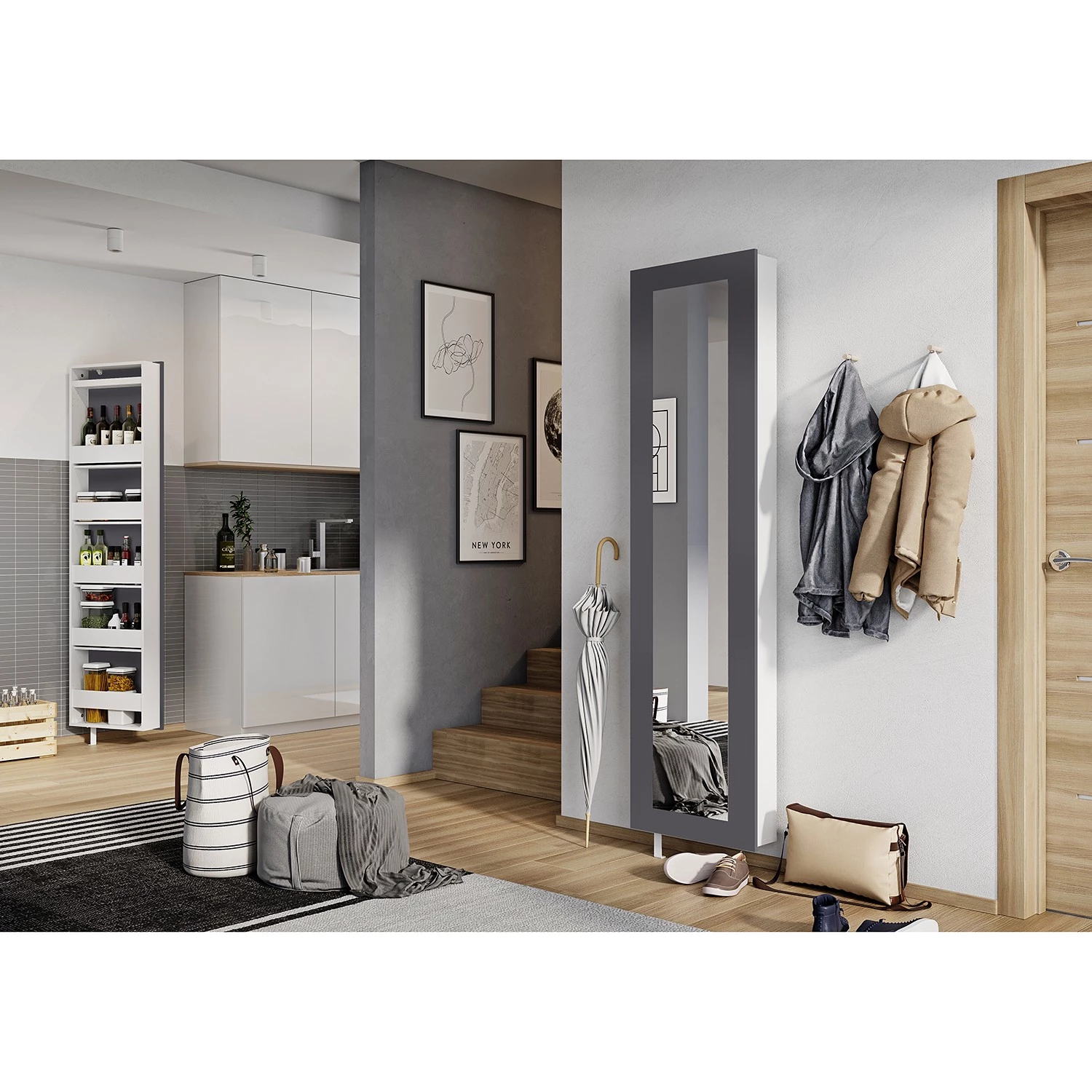 Germania Armoire à chaussures Ensay - Graphite 3 Germania Armoire à chaussures Ensay - Graphite – Image 3