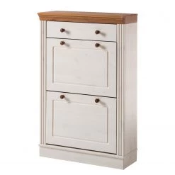 Maison Belfort Meuble à chaussures Lillehammer II - Pin massif - Pin blanc / Pin couleur miel