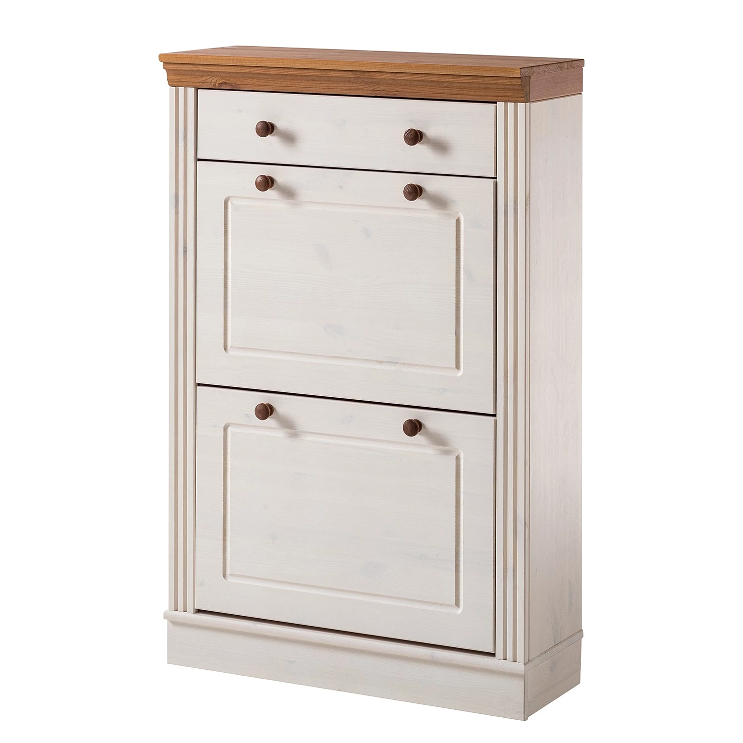 Maison Belfort Meuble à chaussures Lillehammer II - Pin massif - Pin blanc / Pin couleur miel 1 Maison Belfort Meuble à chaussures Lillehammer II - Pin massif - Pin blanc / Pin couleur miel