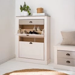 Maison Belfort Meuble à chaussures Neely - Pin massif - Epicéa blanc / Epicéa gris -Vestiaires Soldes 1000188932 200611 12015000052 MOOD DETAILS P000000001000188932 mood