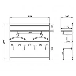 Germania Porte-manteaux mural Adana II - Imitation hêtre -Vestiaires Soldes 1000189520 191022 12044300006 SKETCH DETAILS P000000001000189520 sketch