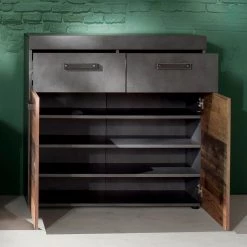 Trendteam Meuble à chaussures Indy - Imitation bois recyclé / Anthracite 12 Trendteam Meuble à chaussures Indy - Imitation bois recyclé / Anthracite -Vestiaires Soldes 1000191230 191024 16421400001 MOOD DETAILS P000000001000191230 mood