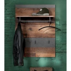 Trendteam Porte-manteau mural Indy - Imitation bois recyclé / Anthracite -Vestiaires Soldes 1000191245 191024 16421400002 MOOD DETAILS P000000001000191245 mood