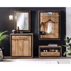 Ars Natura Meuble à chaussures Weldon - Acacia massif / Placage en pierre / Acacia / Noir -Vestiaires Soldes 1000196192 200806 06115200036 MOOD DETAILS P000000001000196192 mood