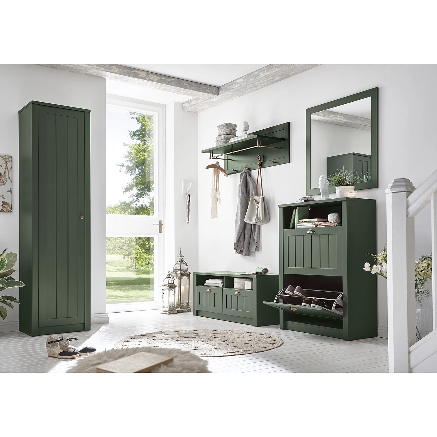 Ridgevalley Meuble à chaussures Beauville - Vert mousse / Doré 3 Ridgevalley Meuble à chaussures Beauville - Vert mousse / Doré – Image 3