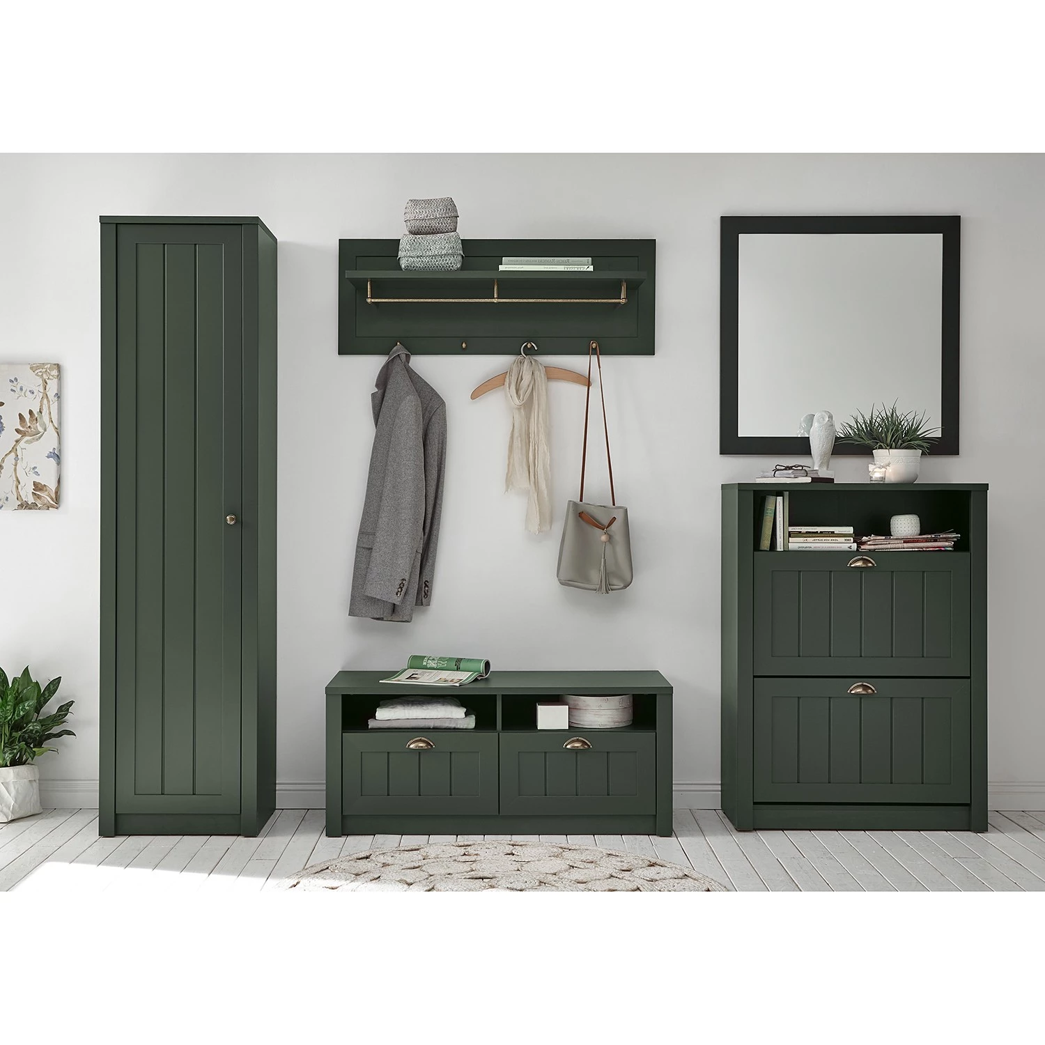 Ridgevalley Meuble à chaussures Beauville - Vert mousse / Doré 4 Ridgevalley Meuble à chaussures Beauville - Vert mousse / Doré – Image 4