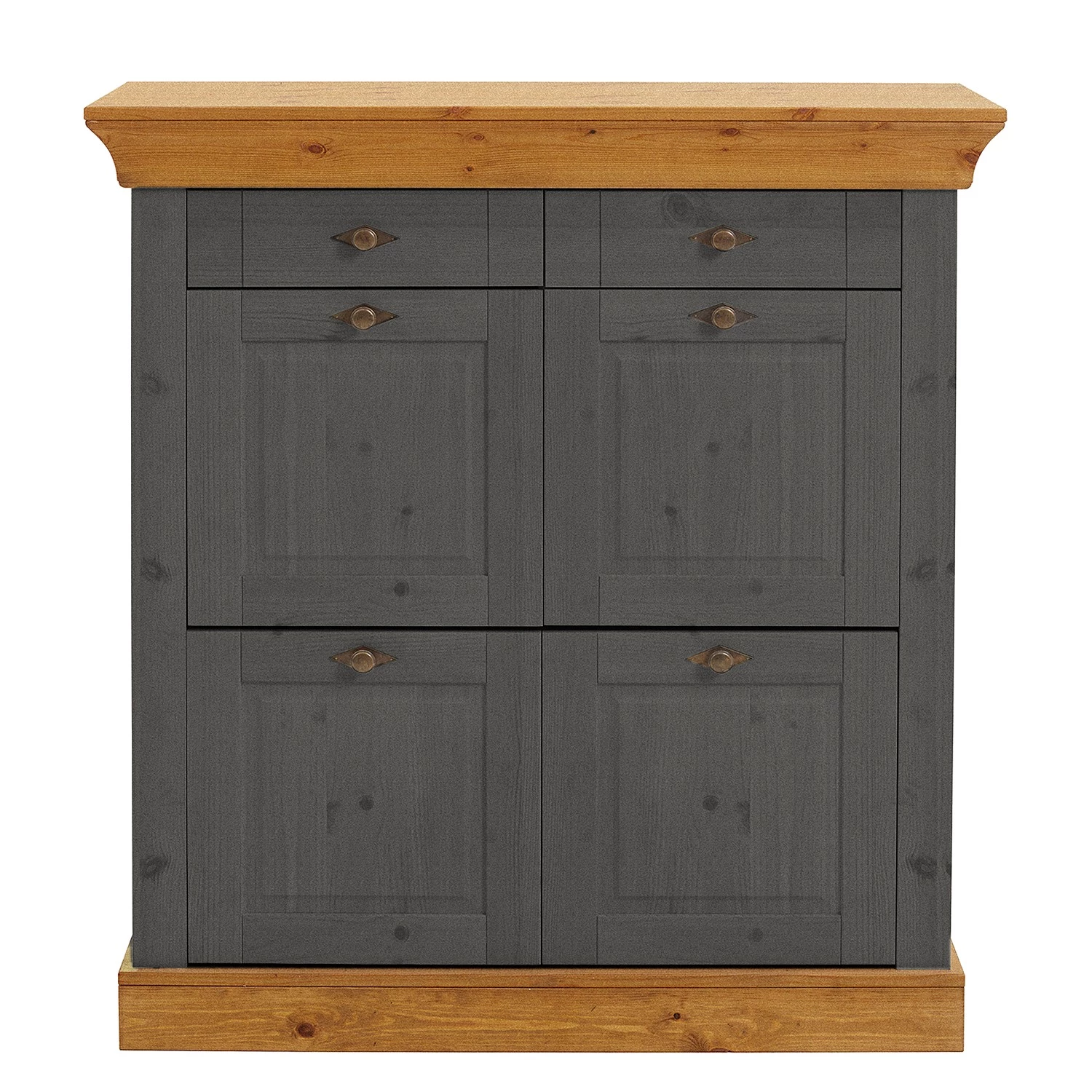 Maison Belfort Meuble à chaussures Bergen II - Pin massif / Métal - Epicéa gris / Epicéa lessivé 2 Maison Belfort Meuble à chaussures Bergen II - Pin massif / Métal - Epicéa gris / Epicéa lessivé – Image 2