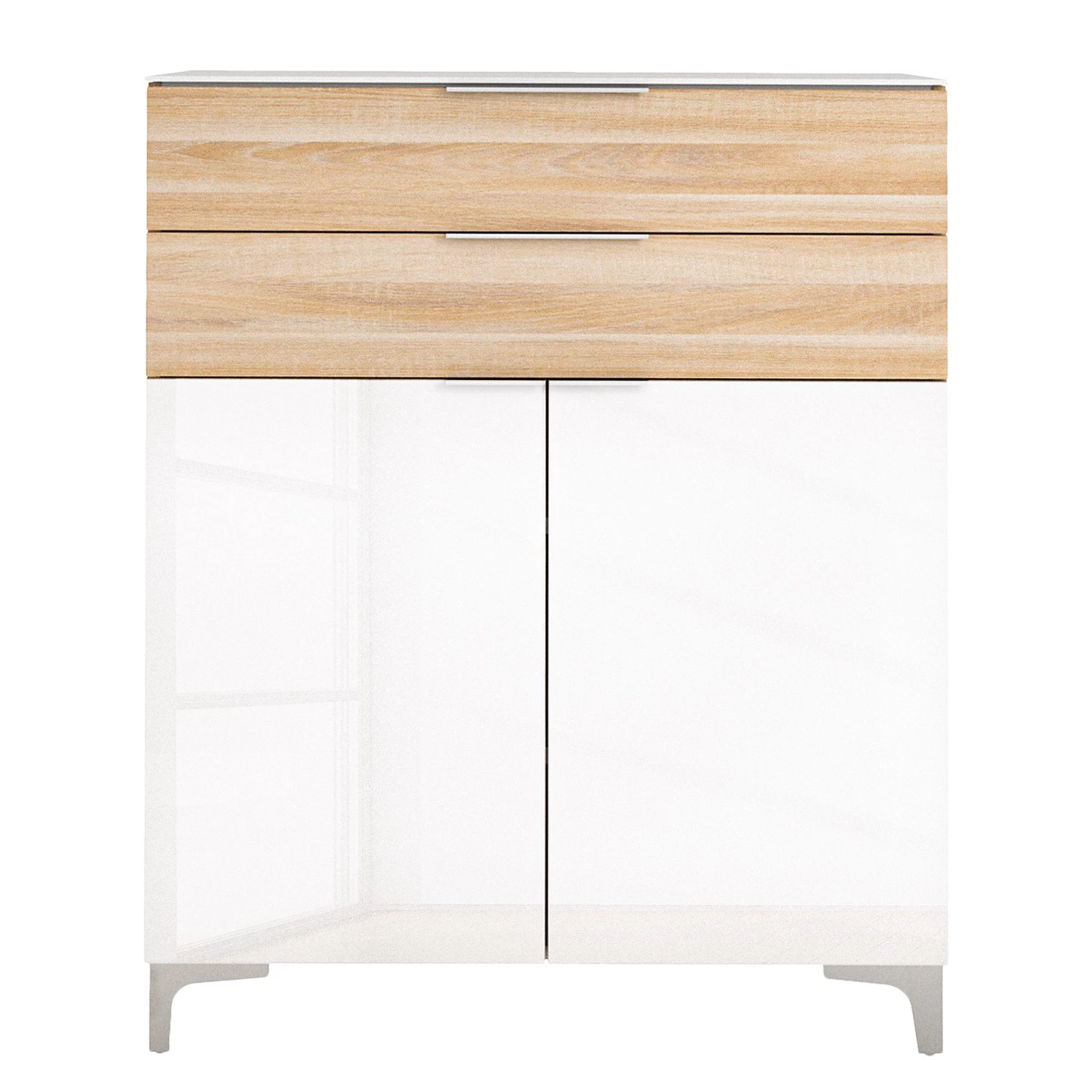 Maja Möbel Meuble à chaussures Shino I - Verre - Blanc / Imitation chêne 5 Maja Möbel Meuble à chaussures Shino I - Verre - Blanc / Imitation chêne – Image 5