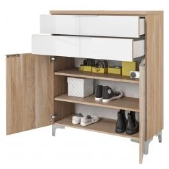 Maja Möbel Meuble à chaussures Shino III - Verre - Blanc / Imitation chêne 5 Maja Möbel Meuble à chaussures Shino III - Verre - Blanc / Imitation chêne -Vestiaires Soldes 1000199036 191211 12331400047 DETAILS P000000001000199036