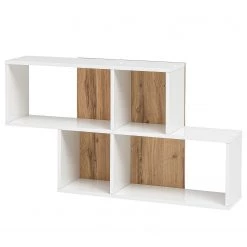 Schildmeyer Étagère murale Padua - Blanc / Imitation chêne rustique