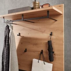 Loftscape Porte-manteau mural Moosic I - Imitation chêne artisan / Graphite -Vestiaires Soldes 1000209785 200430 06440800002 DETAILS P000000001000209785