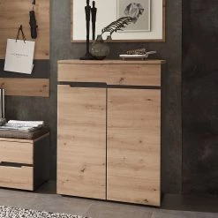 Loftscape Meuble à chaussures Moosic I - Imitation chêne artisan / Graphite -Vestiaires Soldes 1000209813 201109 06033400014 MOOD DETAILS P000000001000209813 mood