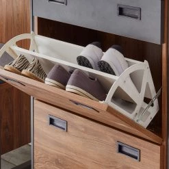 Ars manufacti Meuble à chaussures Marton - Imitation chêne Stirling / Anthracite -Vestiaires Soldes 1000211519 200424 13260700023 DETAILS P000000001000211519