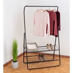 WENKO Portant à vêtements Shiva - Acier - Noir -Vestiaires Soldes 1000214309 200529 15405900021 MOOD DETAILS P000000001000214309 mood