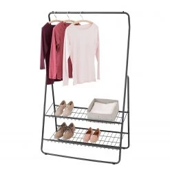 WENKO Portant à vêtements Shiva - Acier - Noir -Vestiaires Soldes 1000214309 200529 15410000022 DETAILS P000000001000214309